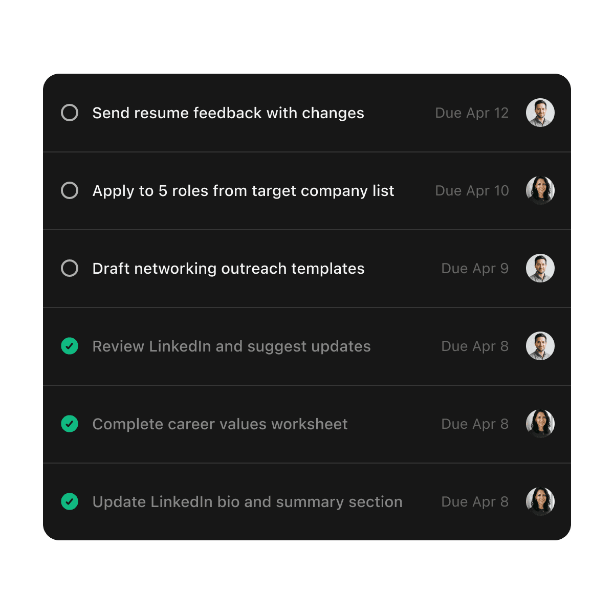 AI-generated action items and tasks from a session